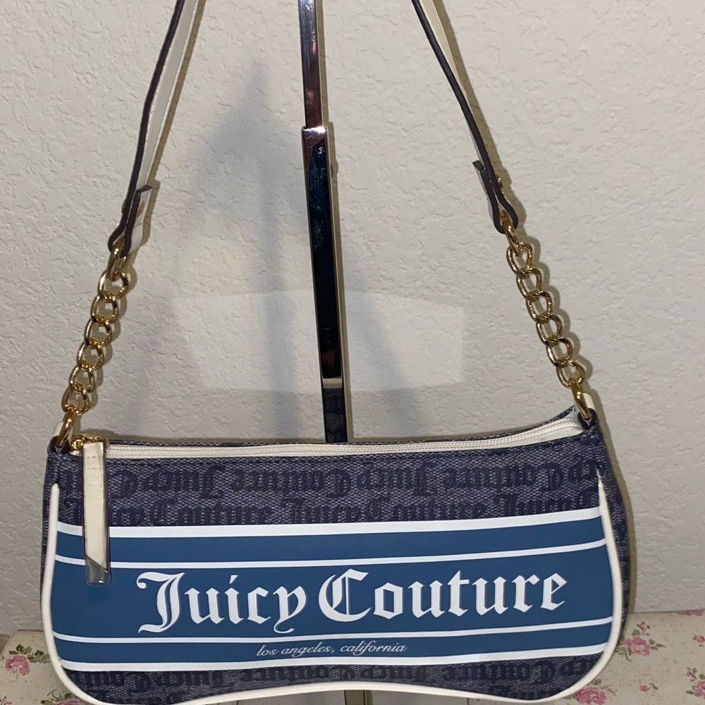 Juicy Couture Blue and White Women's Bag